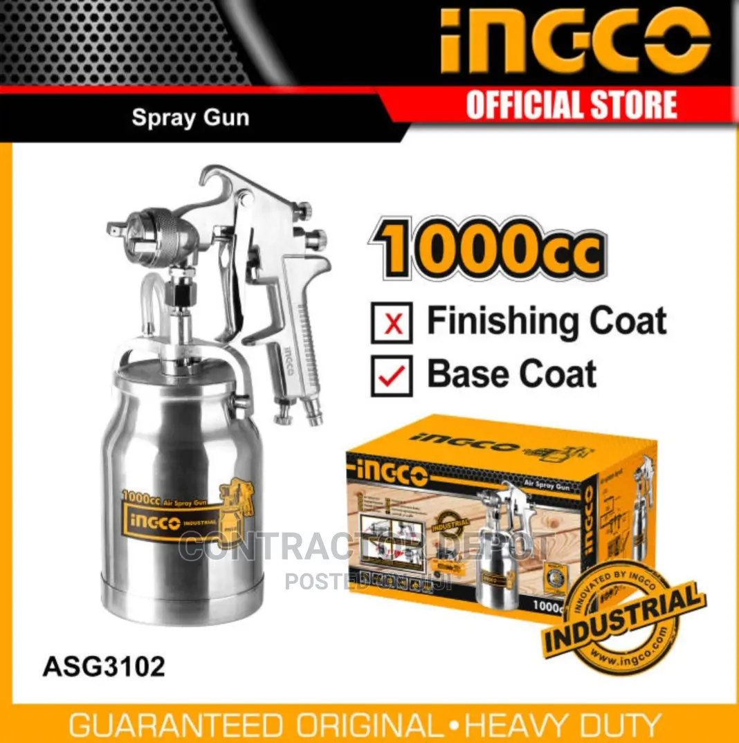 Ingco ASG2101 1000cc HVLP Air Spray Gun For Finishing WORK