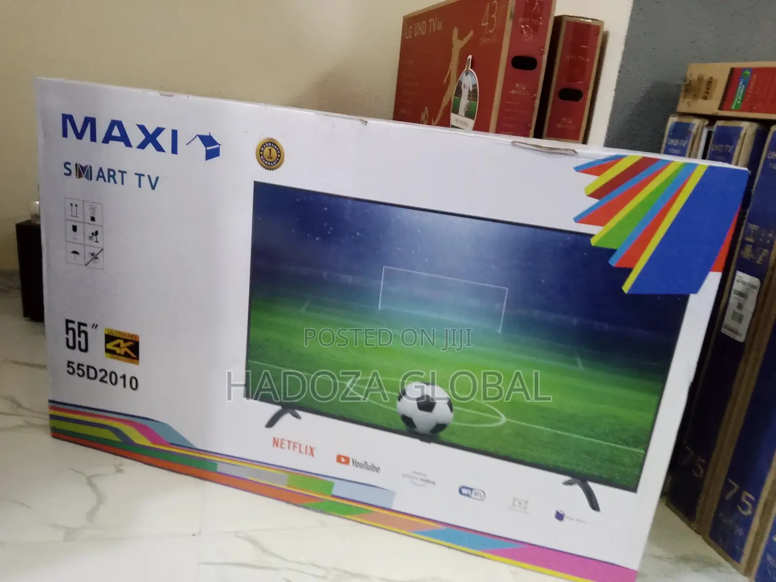 Maxi 55inches Smart Wireless ,Wifi, Youtube TV