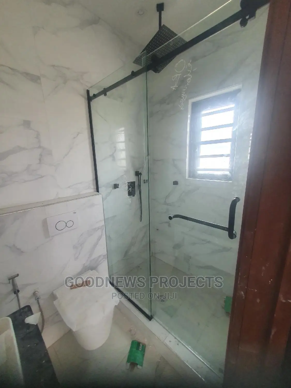 Black Shower Sliding Glass Door