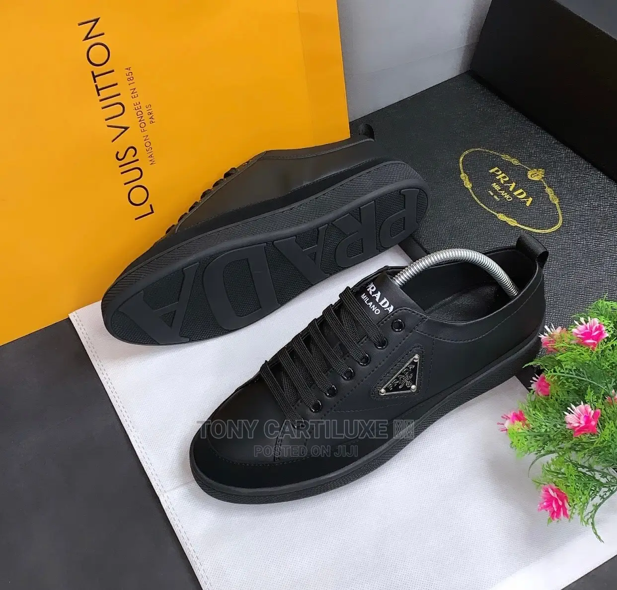 New Men’S Logo PRADA Black Sneakers Now Available*