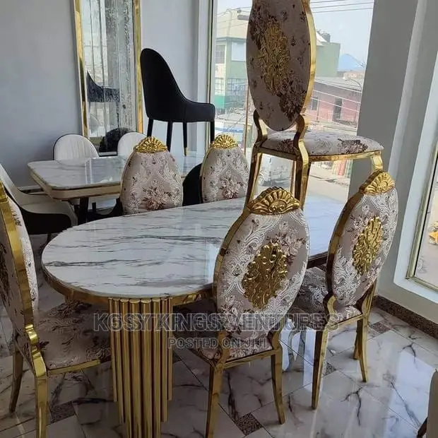 Royal Turkish Gold Marble Dinning Set