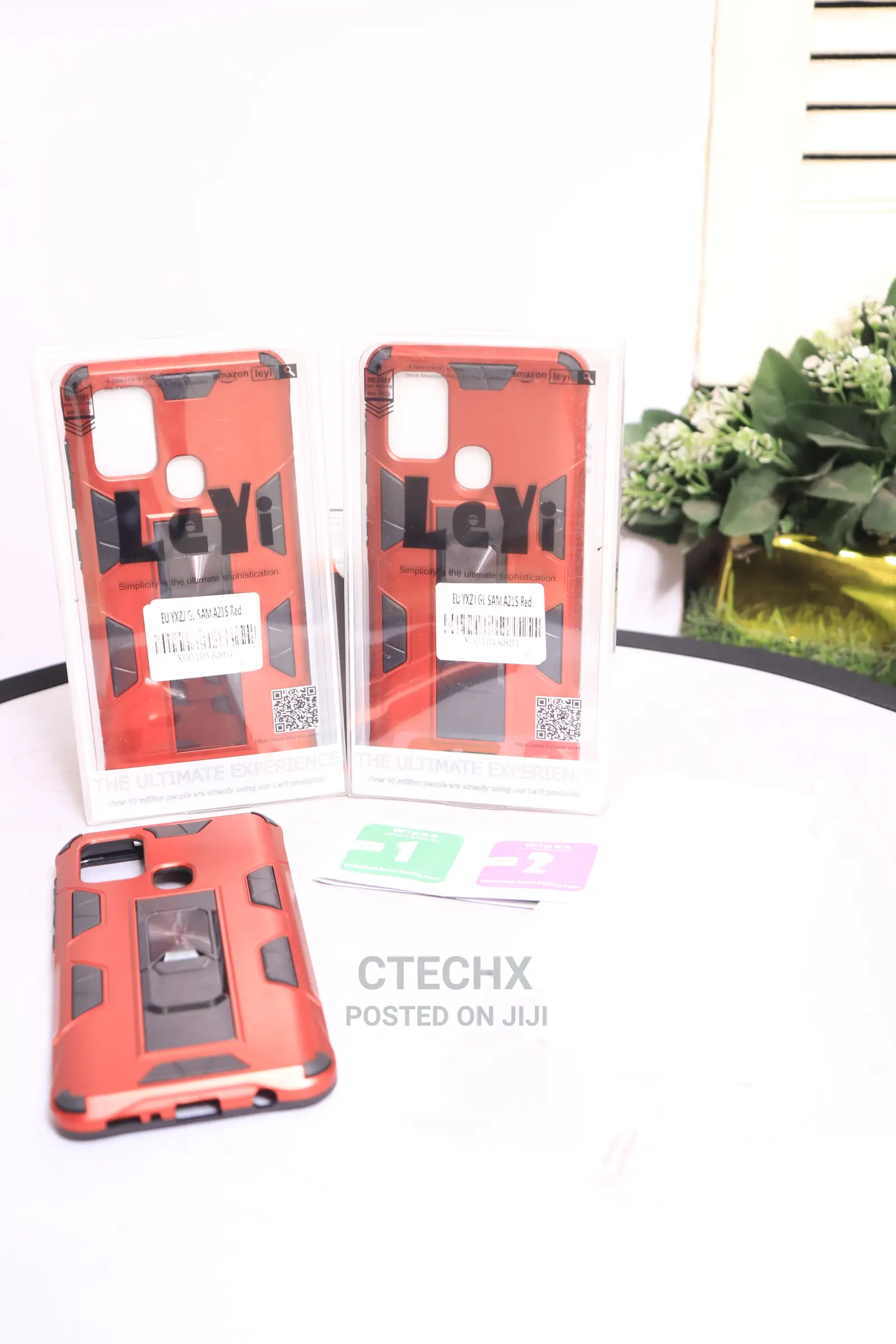 Samsung Galaxy A21S Case and 2 Tempered Glass Screen Protect