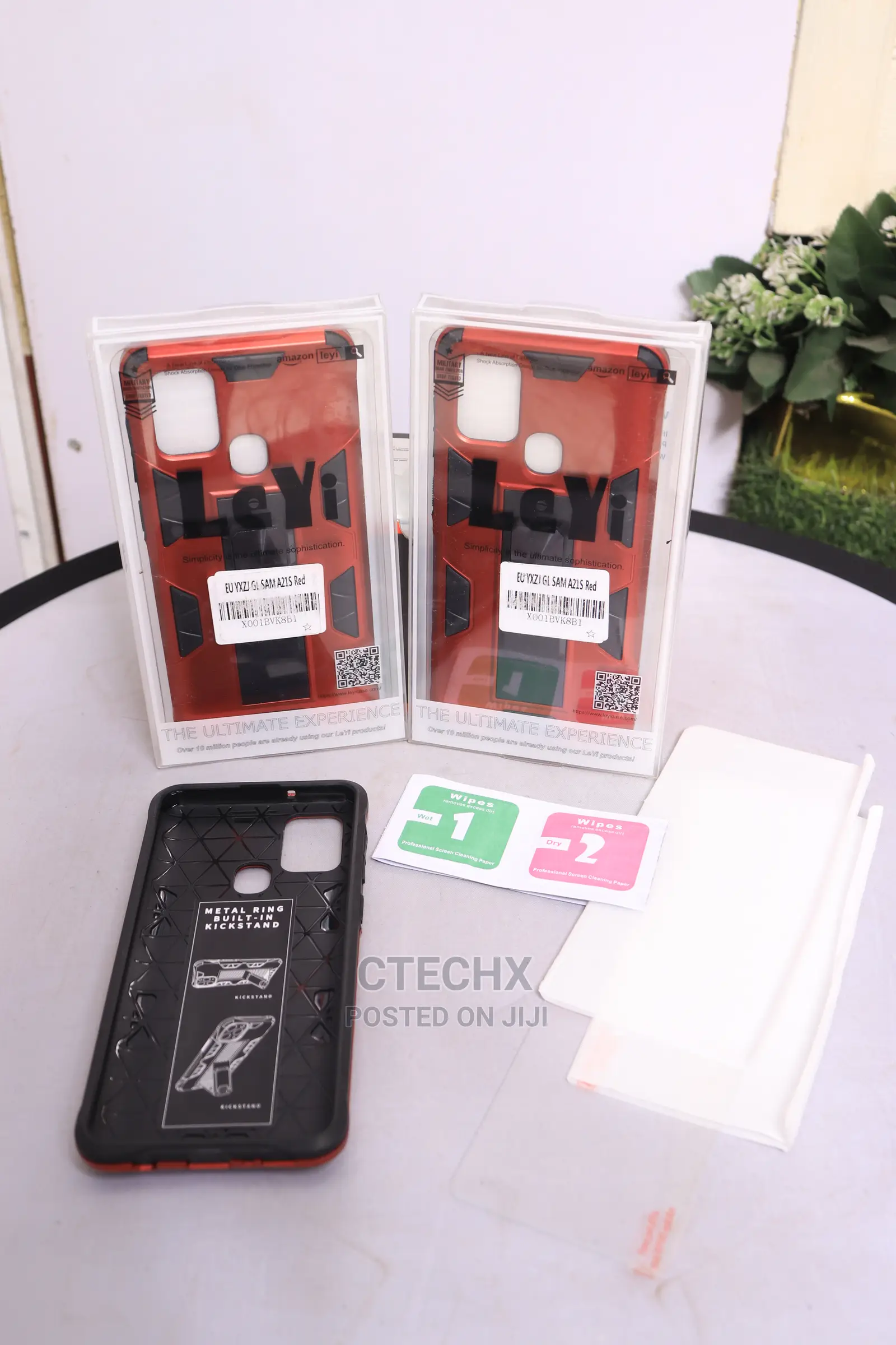 Samsung Galaxy A21S Case and 2 Tempered Glass Screen Protect