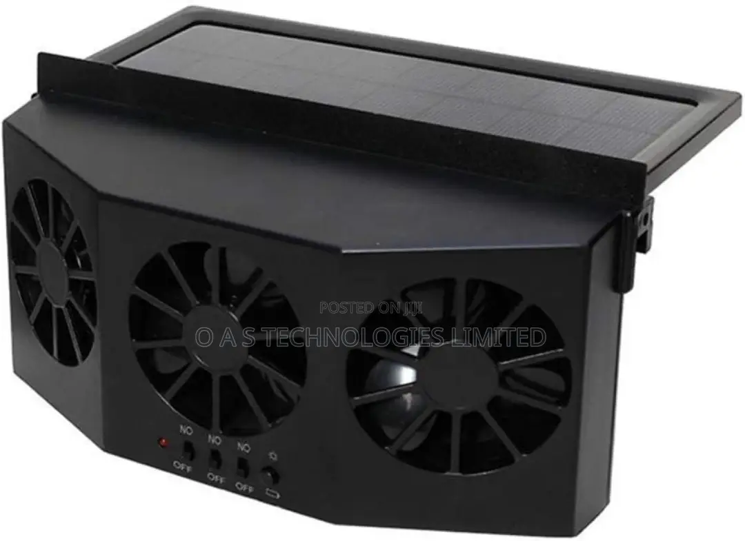 Black Solar Powered Car Exhaust Fan