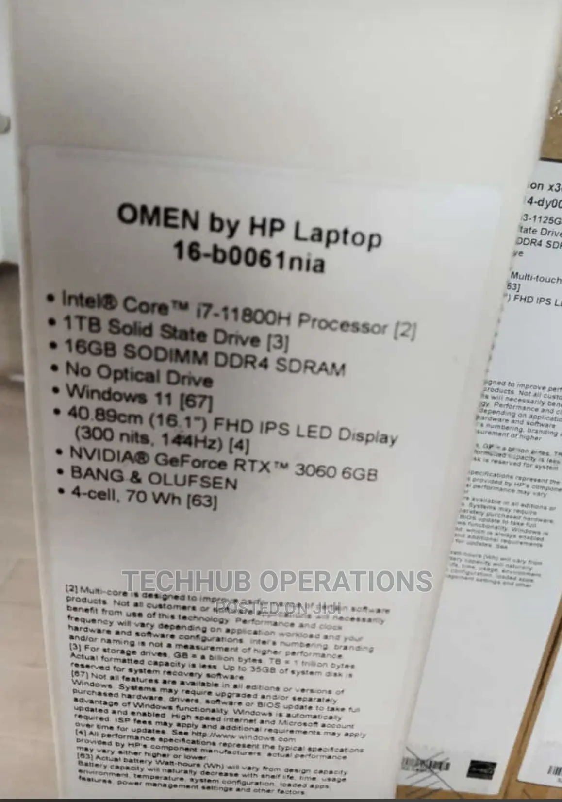 New Laptop HP Omen 16 16GB Intel Core i7 SSD 1T