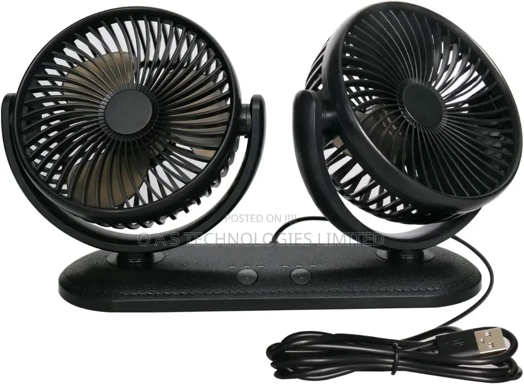 Tripole Car Fan Portable Vehicle Fan Dual Head Electric Fan