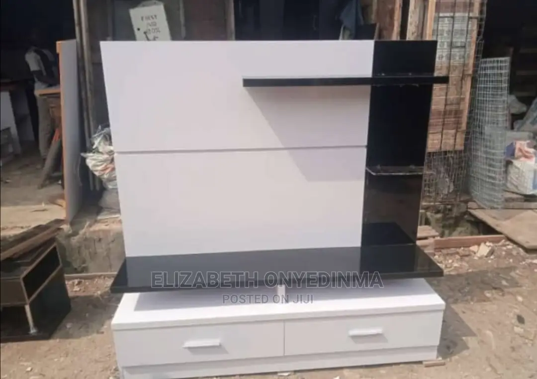 White and Black Tv Console