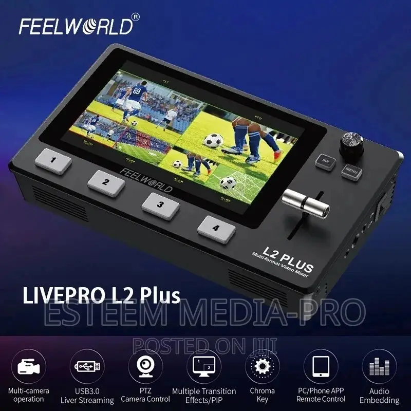 Feelworld L2 Plus Video Mixer Switcher 5.5" LCD PTZ Control