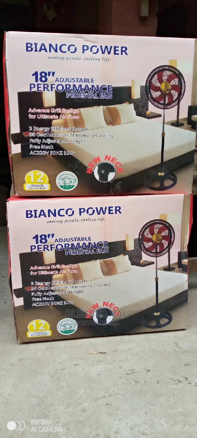 18 Inches Bianco Power Adjustable Performance Pedestal Fan