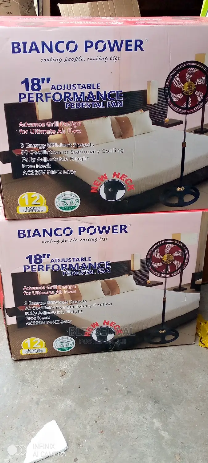 18 Inches Bianco Power Adjustable Performance Pedestal Fan