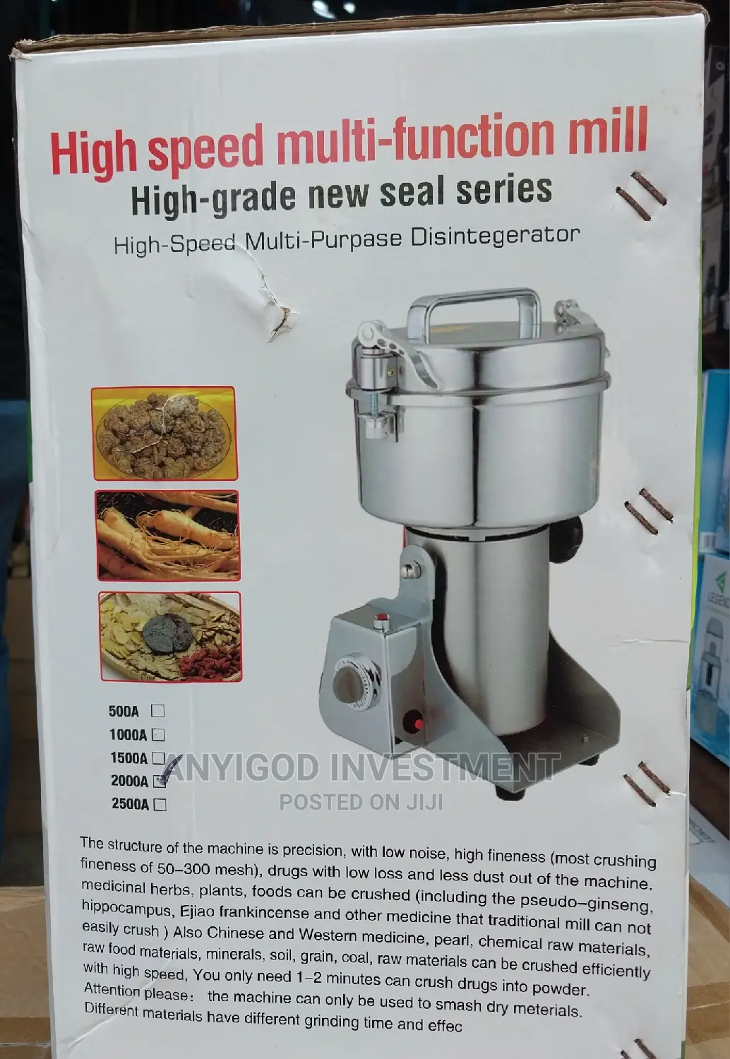 High Power Stone Grinder 1000grams Metals