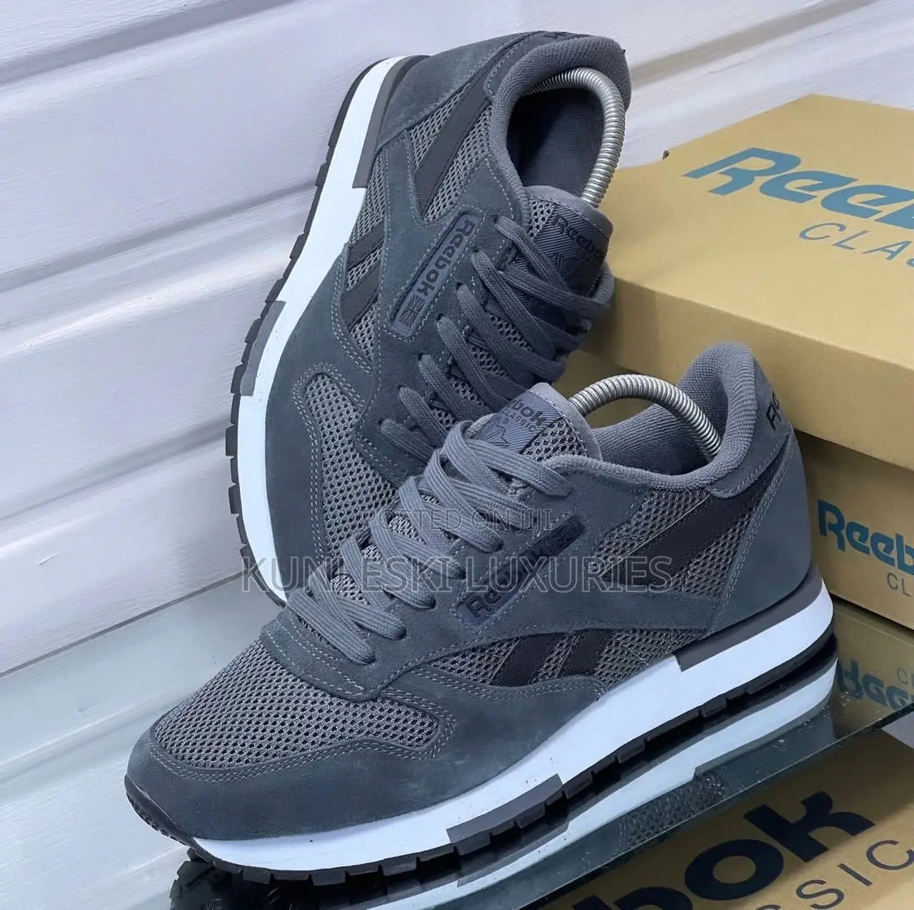 Original Reebok Classic Suede Utility Black/Gray Sneakers