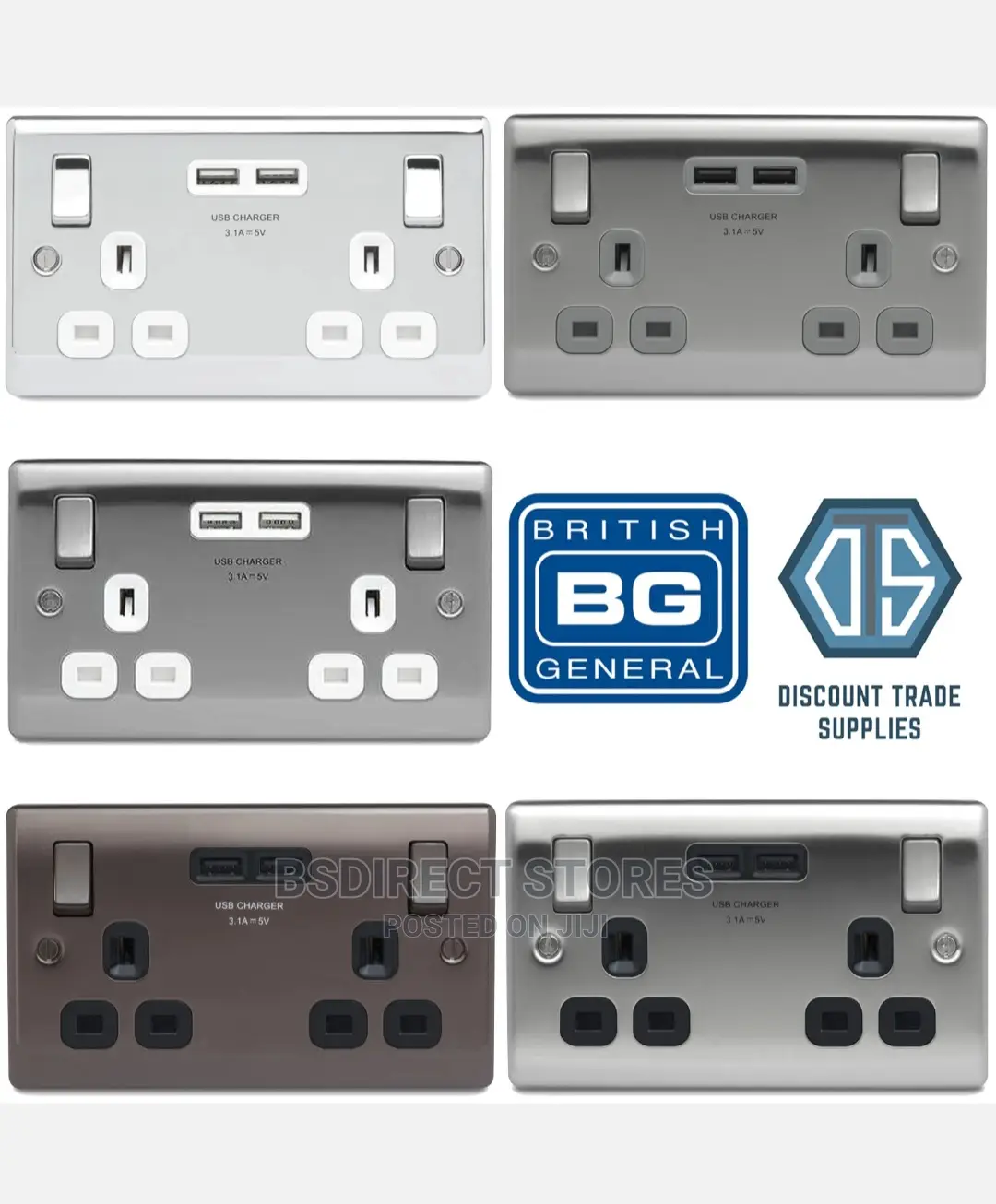 British General Nexus 13A 2 Gang Switched Socket PLUS USB