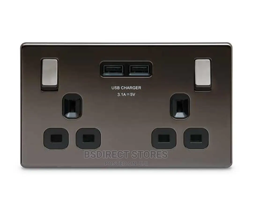 British General Nexus 13A 2 Gang Switched Socket PLUS USB