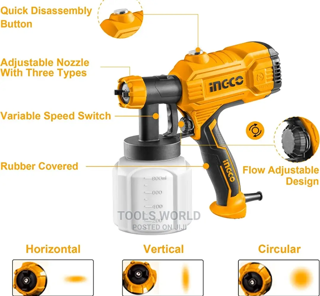 Ingco Spray Gun, 450w 800ml Electric Spray Gun