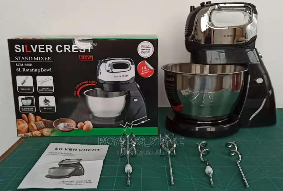 Silver Crest Stand Mixer With Rotating Bowl