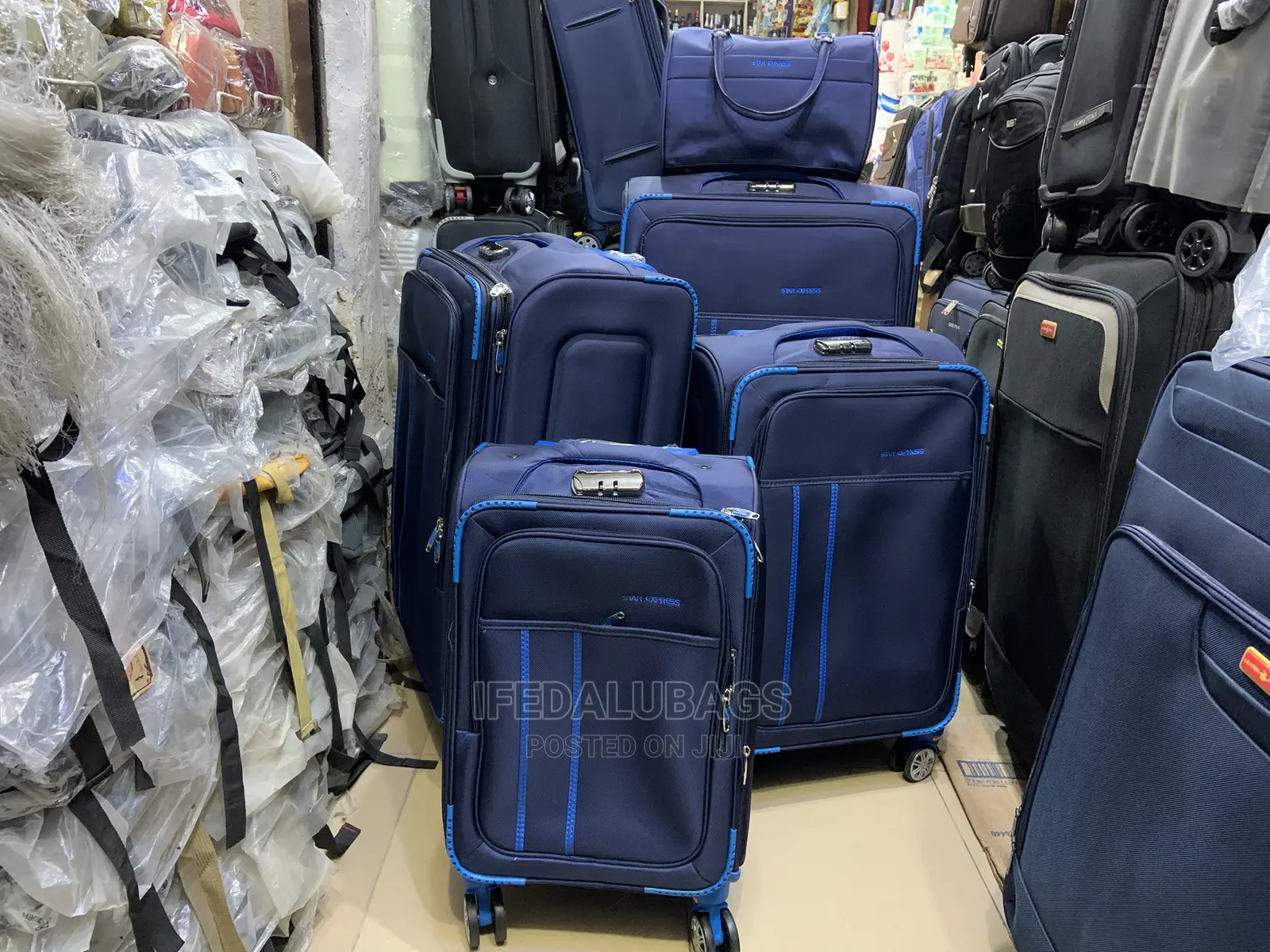 Set of Blue Star Express Traveling Luggage
