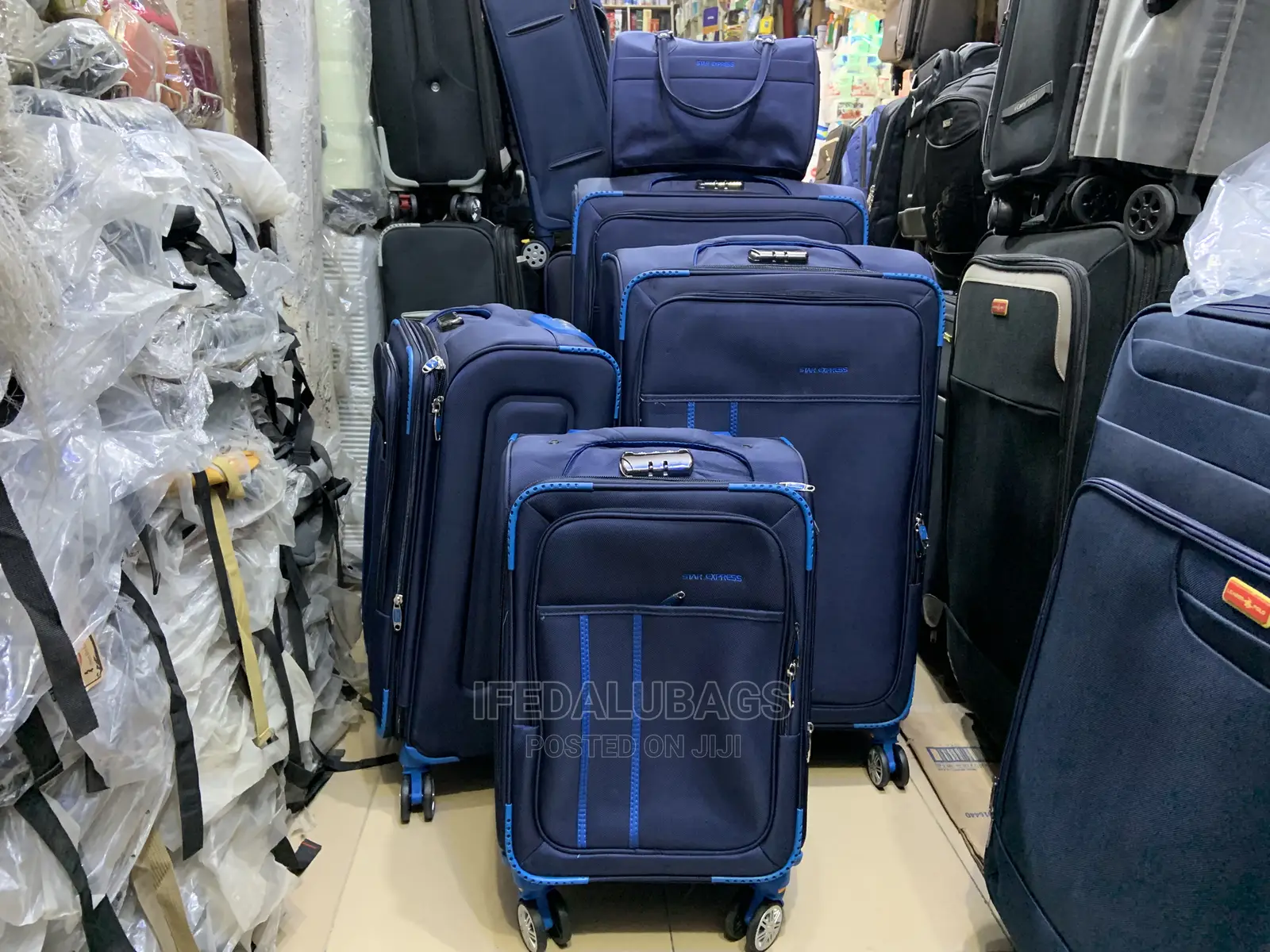 Set of Blue Star Express Traveling Luggage