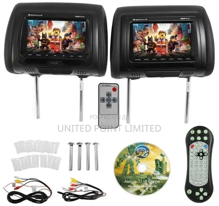 Universal Car Headrest Monitor Gray With SD,USB