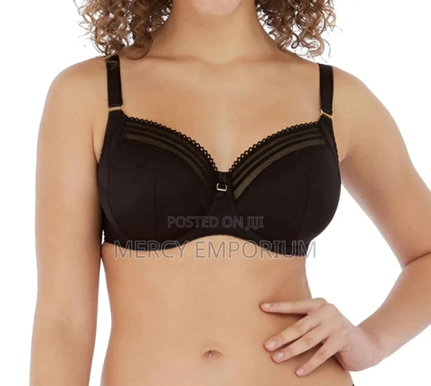 Side Support Black Bra. Non Padded Black Bra. Size 34DD Bra