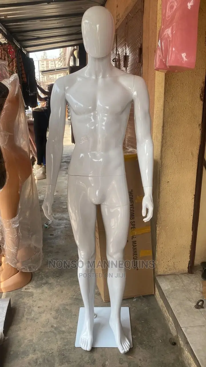Glossy White Faceless Full Male Mannequin