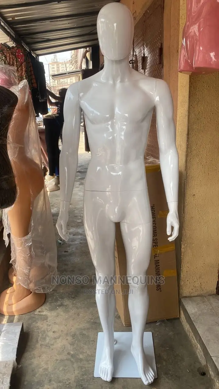 Glossy White Faceless Full Male Mannequin