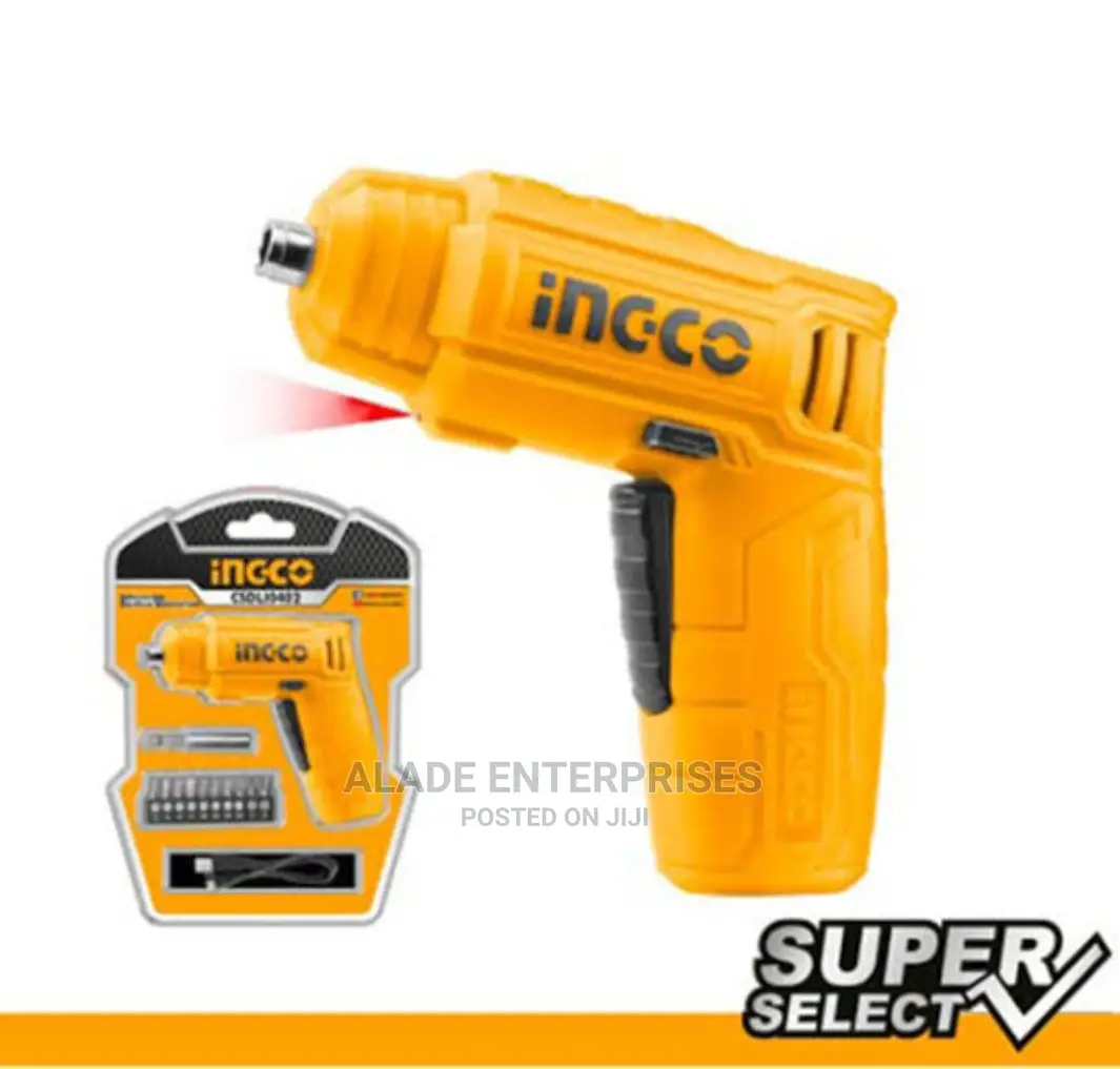 Ingco 4V Li-Ion Cordless Screwdriver With 10 Bits Magholder