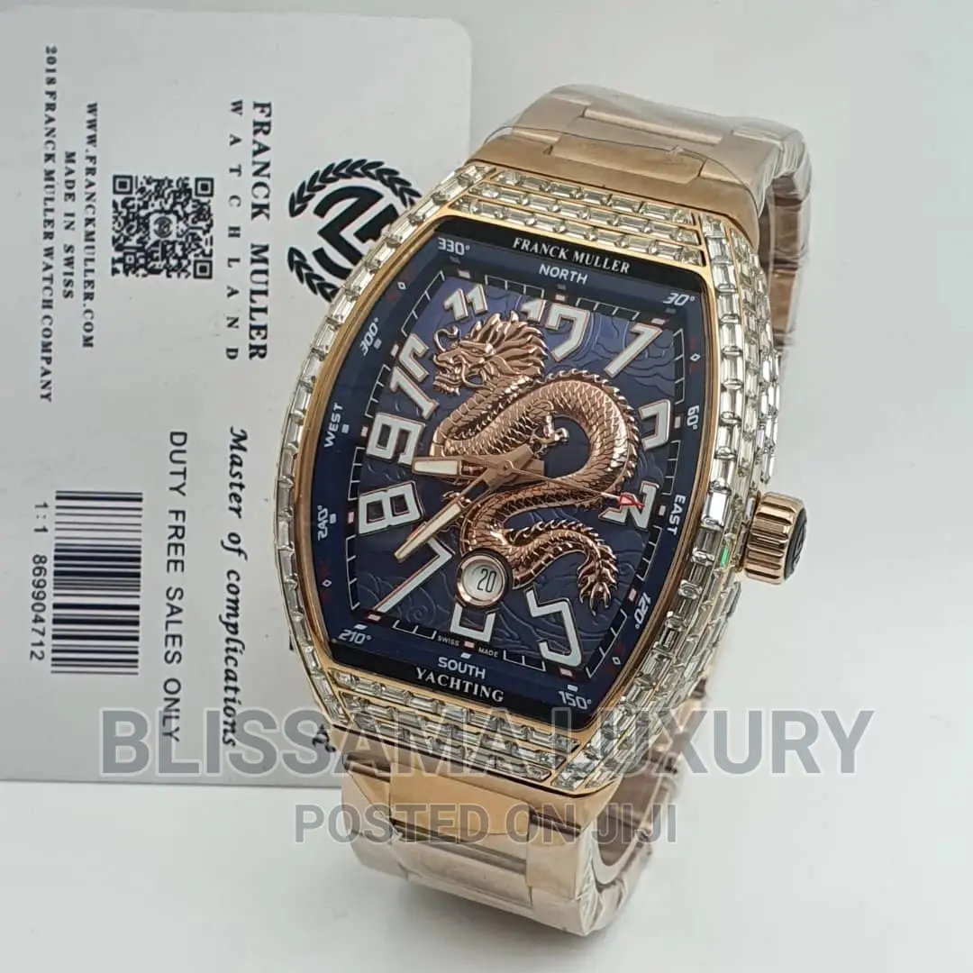 Luxury Franck Muller Dragon Face Iced Out Wristwatch
