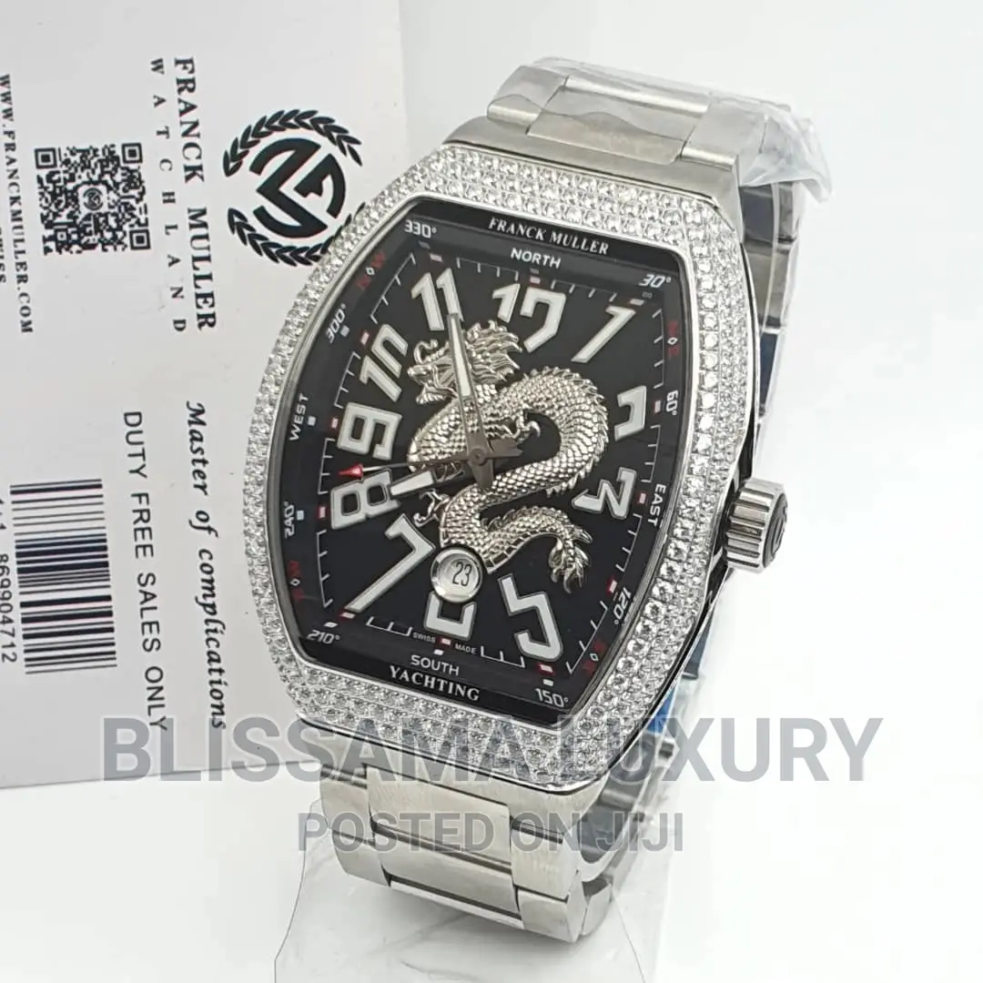 Luxury Franck Muller Dragon Face Iced Out Wristwatch