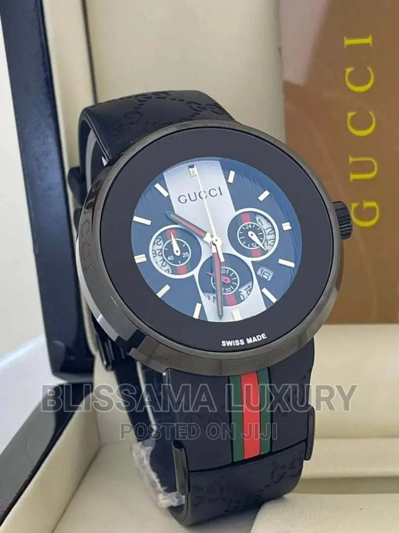 Quality Gucci Chronograph Rubber Strap Wristwatch