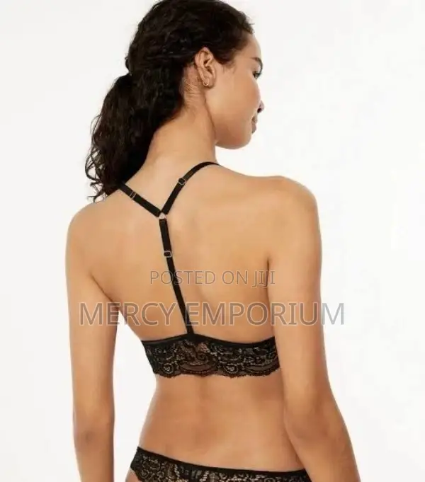 Satin Bralette. Padded Black Bra Brunette Size 34D