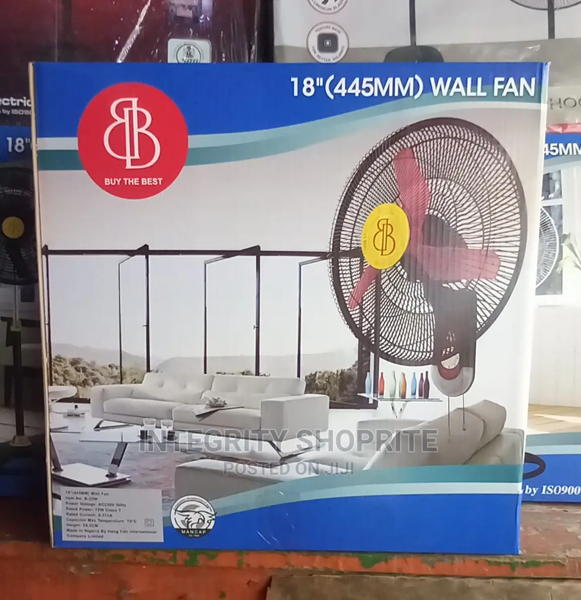 Bb 18 Inch (445mm) Wall Fan