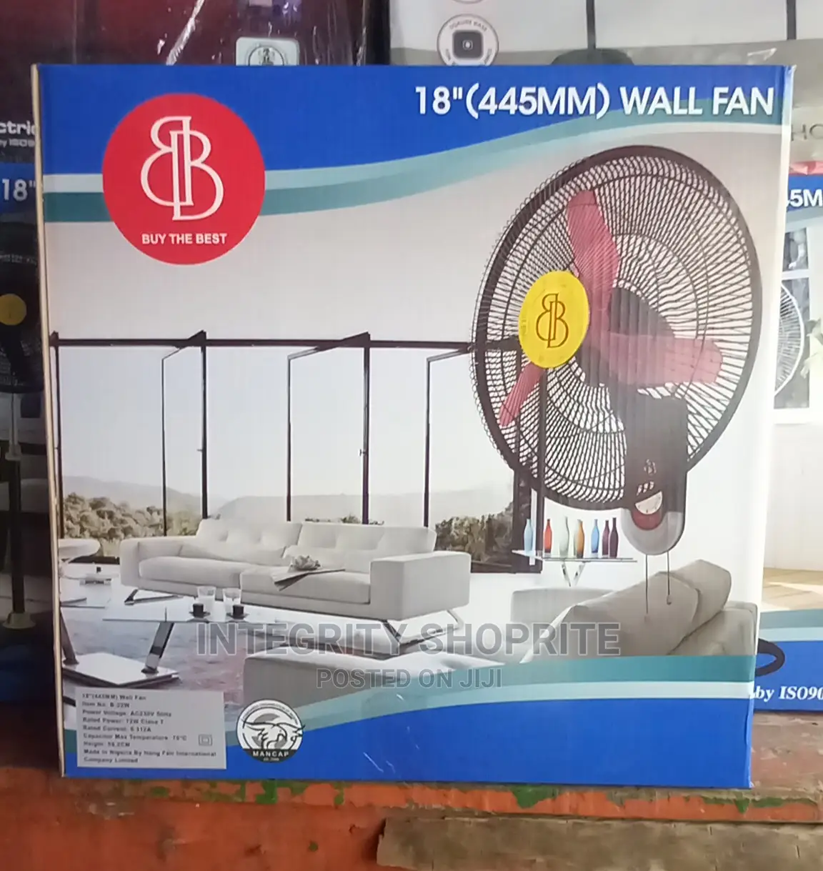 Bb 18 Inch (445mm) Wall Fan