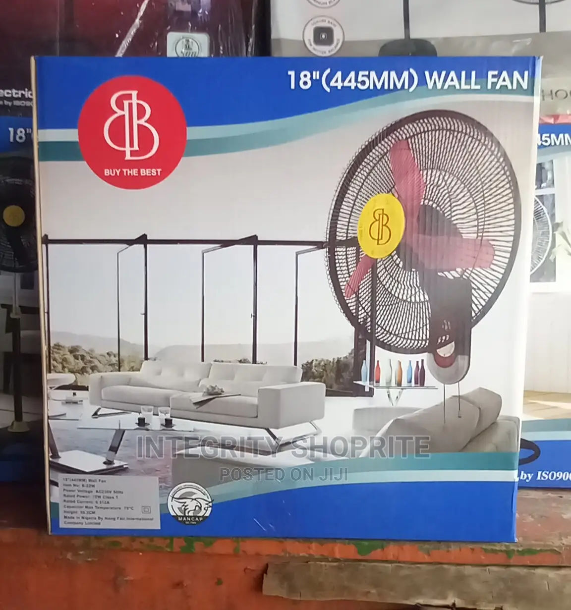 Bb 18 Inch (445mm) Wall Fan