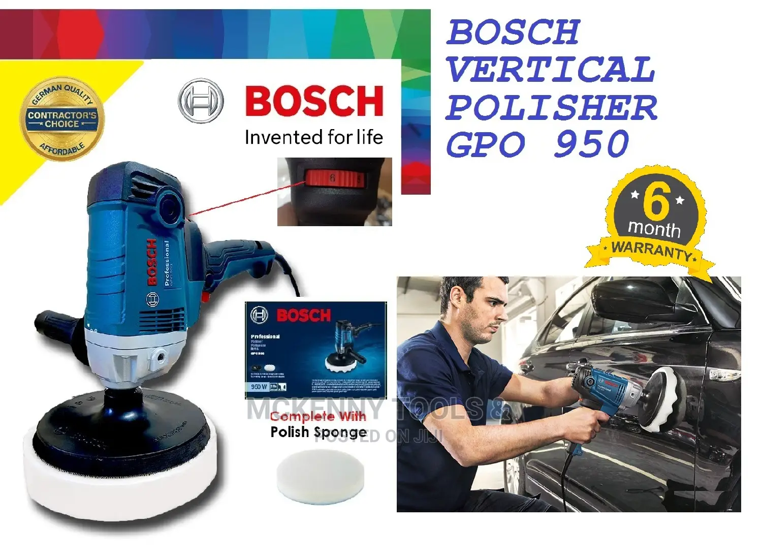 Bosch GPO 950W (180mm) 7-Inch Vertical Polisher