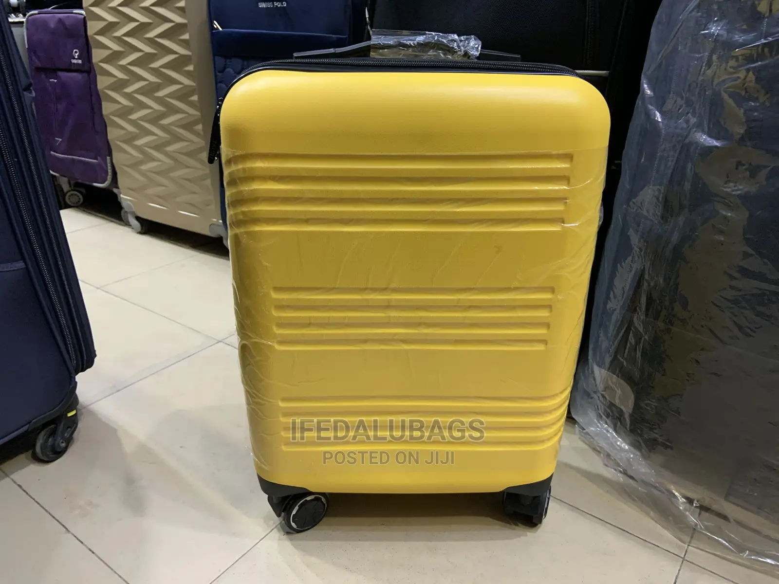 Small Size Imported Plastic Yellow Traveling Luggage