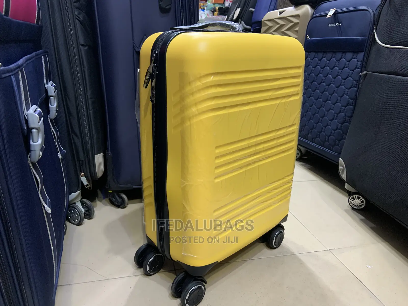 Small Size Imported Plastic Yellow Traveling Luggage