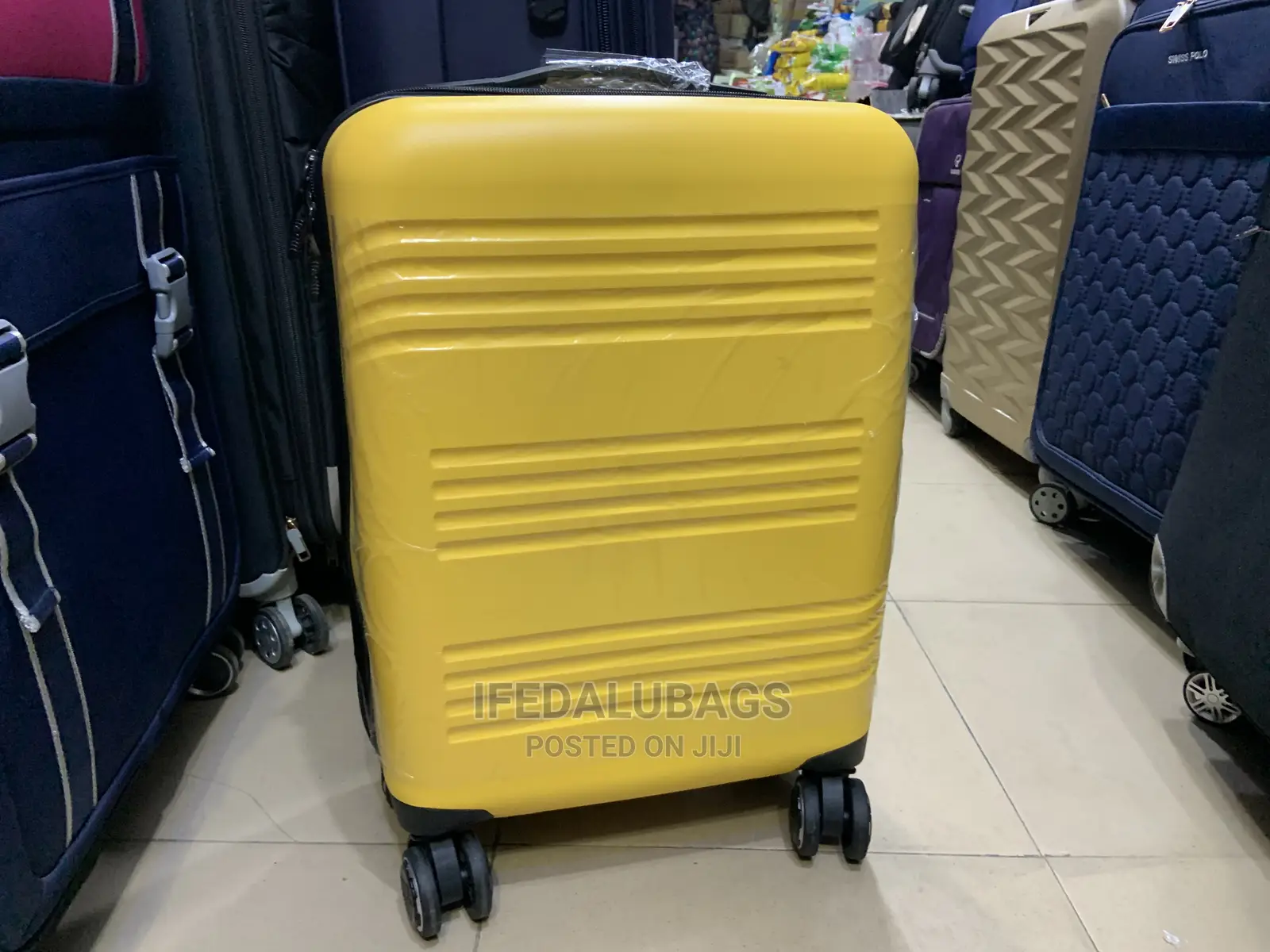 Small Size Imported Plastic Yellow Traveling Luggage