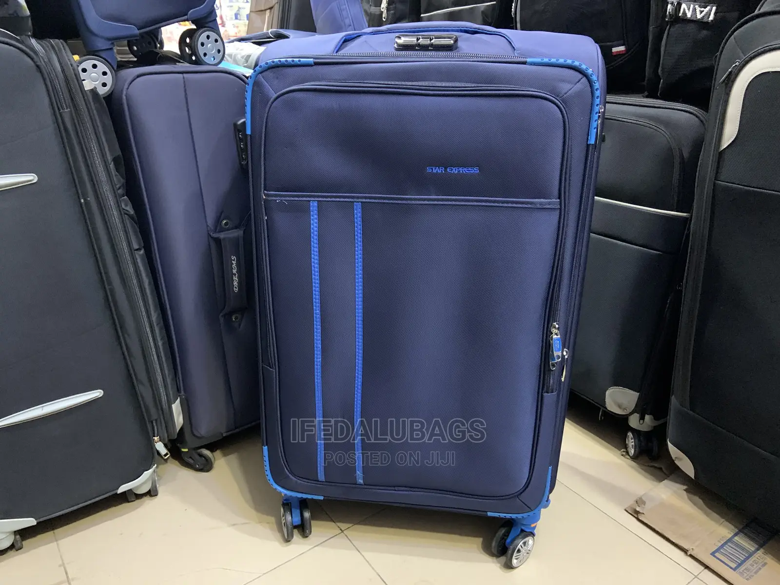 Big Size Star Express Blue Color Traveling Luggage