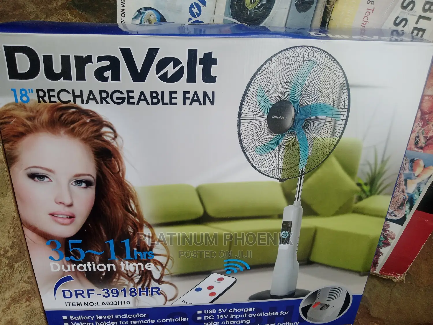18inch Duravolt Rechargeable Fan