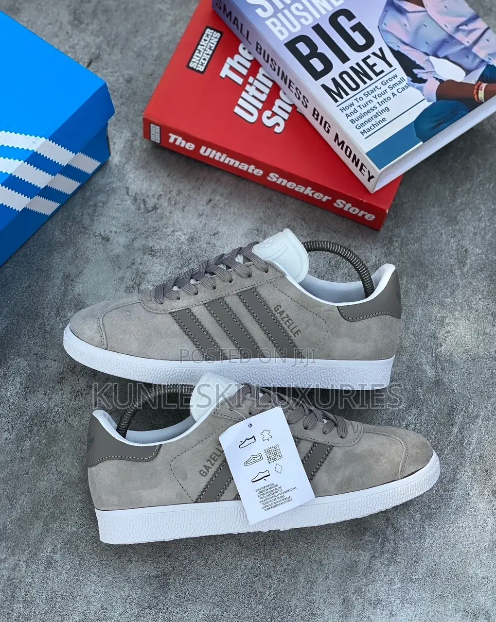 Original Adidas Gazelle Black and Grey Sneakers Available