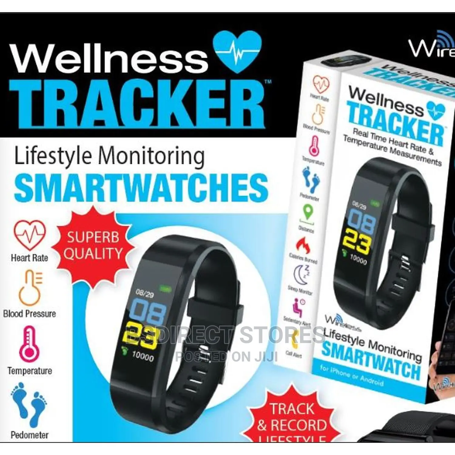 Wellness Tracker Wireless Lifestyle Monitoring Smartwatch
