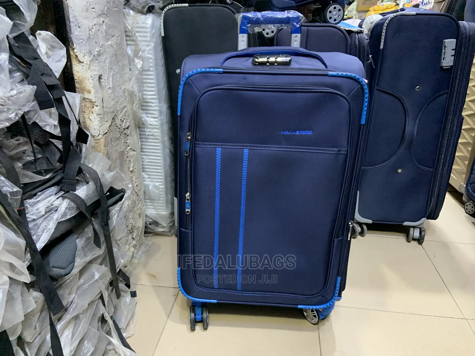 Medium Size Blue Color Star Express Traveling Luggage