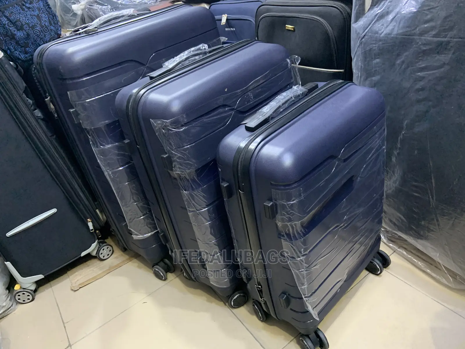 Set of Navy Blue Imported Quality Traveling Luggage