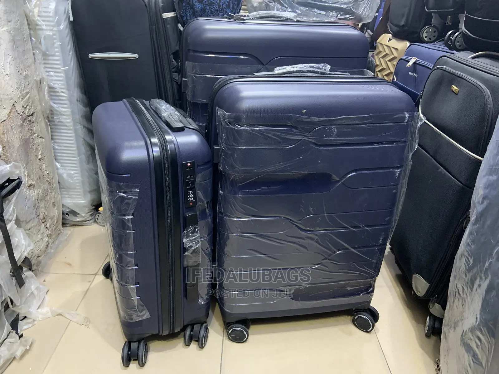 Set of Navy Blue Imported Quality Traveling Luggage