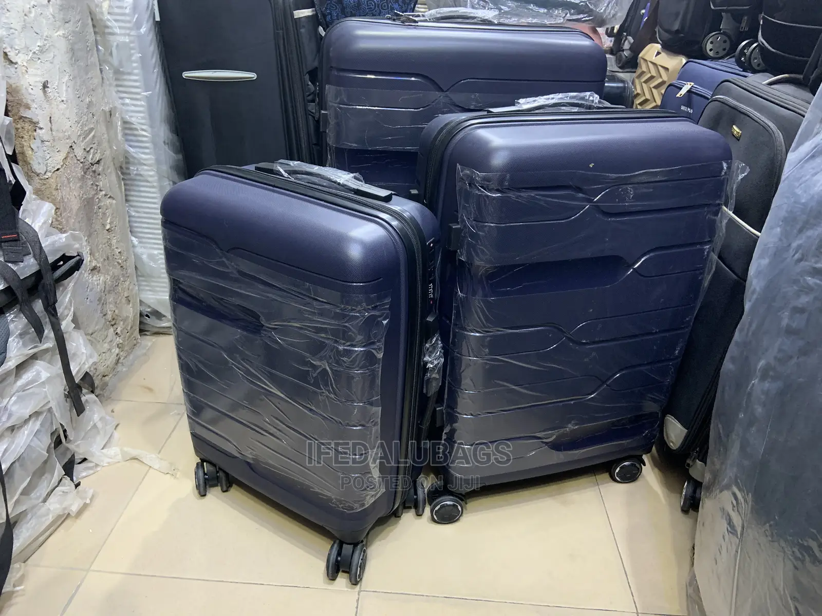 Set of Navy Blue Imported Quality Traveling Luggage