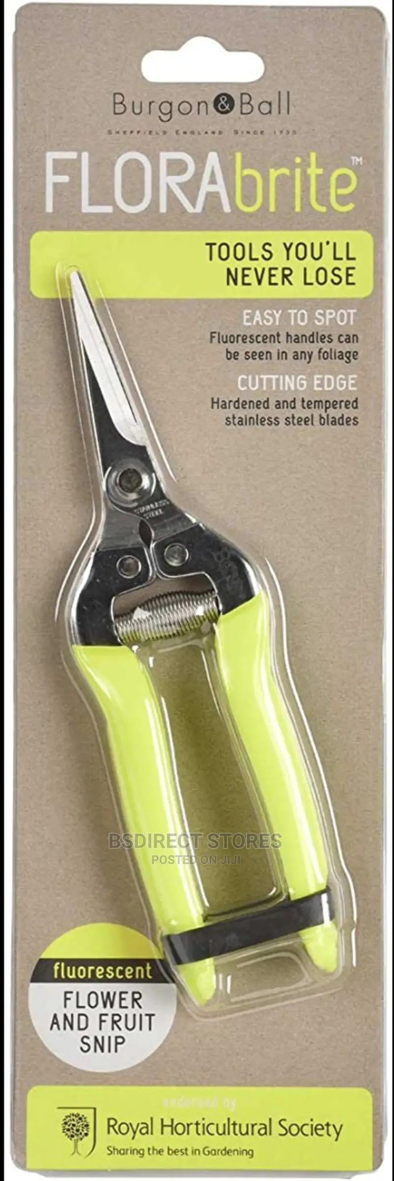 BURGON and BALL RHS Florabrite Flower Fruit Snip Fluorescent