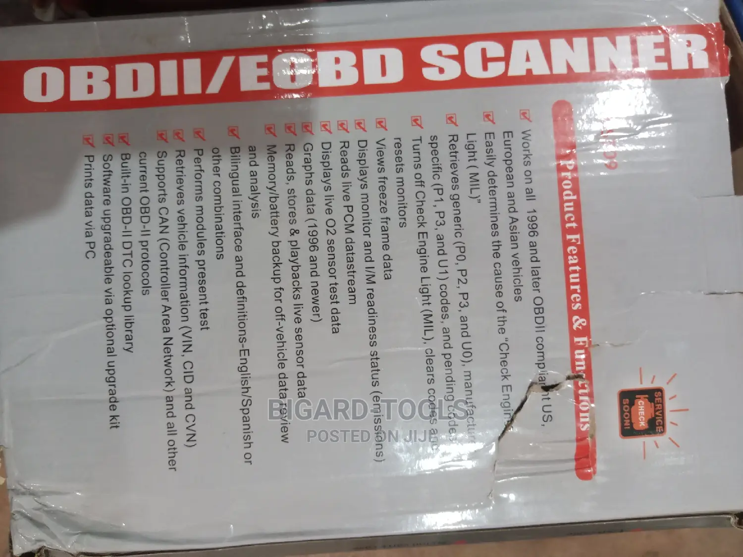 OBDII/EOBD SCANNER for Vehicles