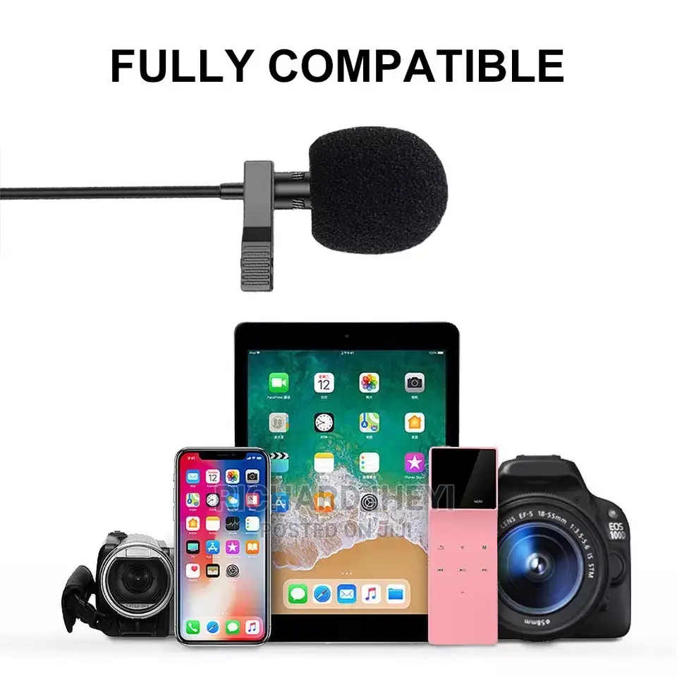 Lavalier Clip-on Recording Mini Microphone for 3.5mm