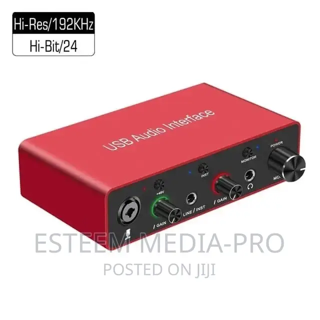 2-In, 2-Out External USB Sound Card Audio Interface Studio